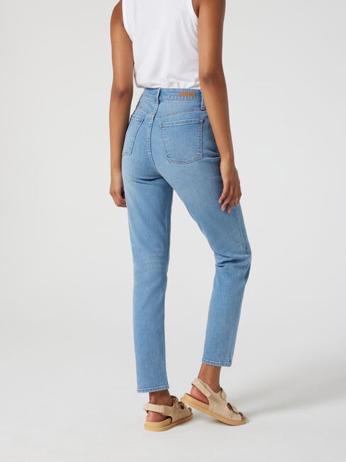 Sienna High Waisted Slim Straight Jeans, Light Indigo, hi-res