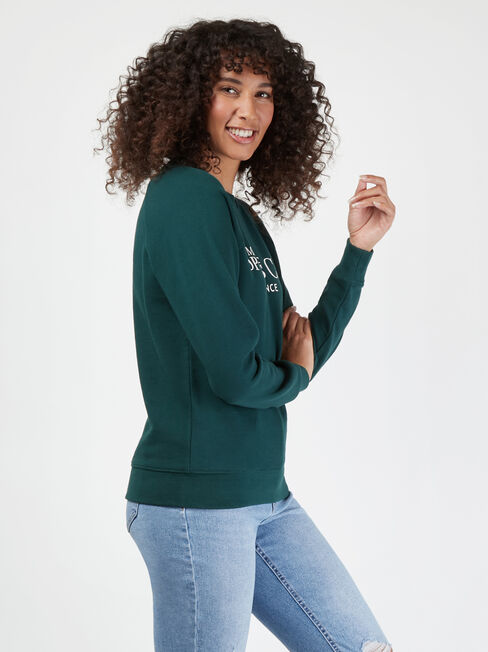 Viola Sweatshirt, Green & White, hi-res