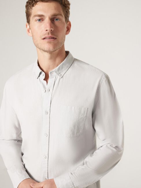 Brody Textured Long Sleeve Shirt, Grey, hi-res
