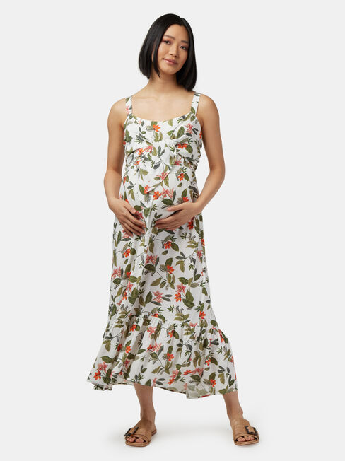 Kiki Tie Front Maternity Dress, Floral, hi-res
