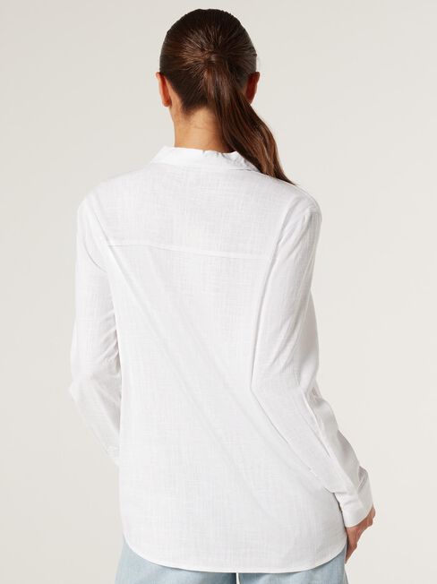 Tiggy Linen Maternity Shirt, White, hi-res