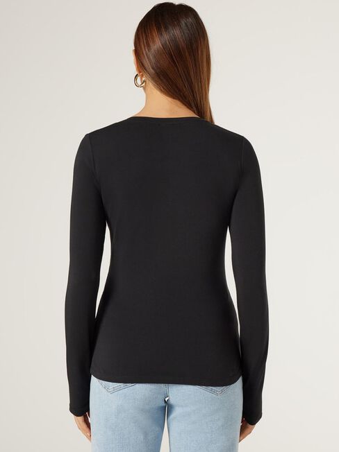 Charlotte Long Sleeve Tee, Black, hi-res