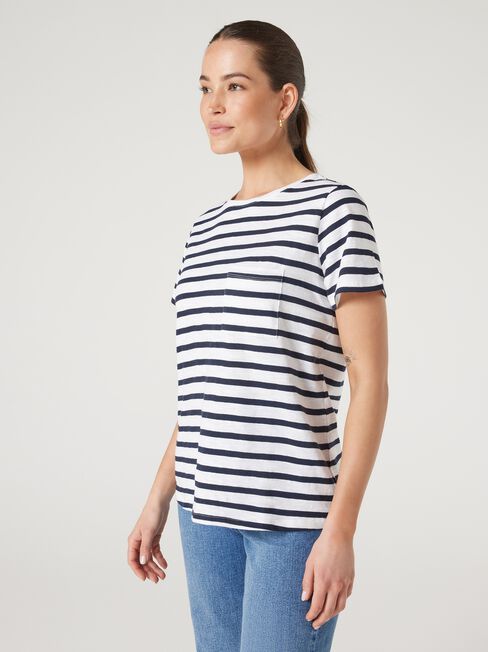 Essential Slub Pocket Tee, Nautical Stripe, hi-res