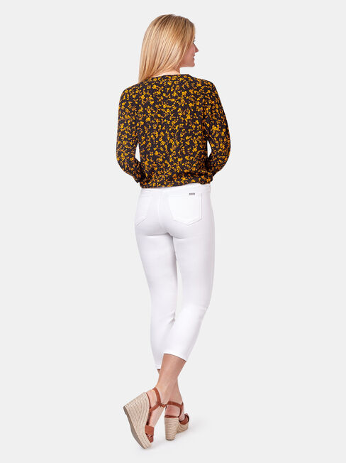 Tiffany Tie Front Shirt, Black, hi-res