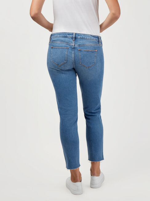Carla Crop Straight Maternity Jean Light Wash, Mid Indigo, hi-res
