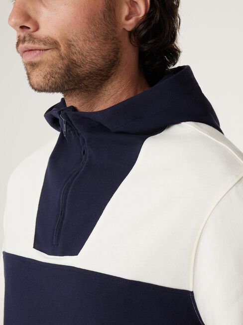 Morrison Hooded Henley Top, Ink/White, hi-res
