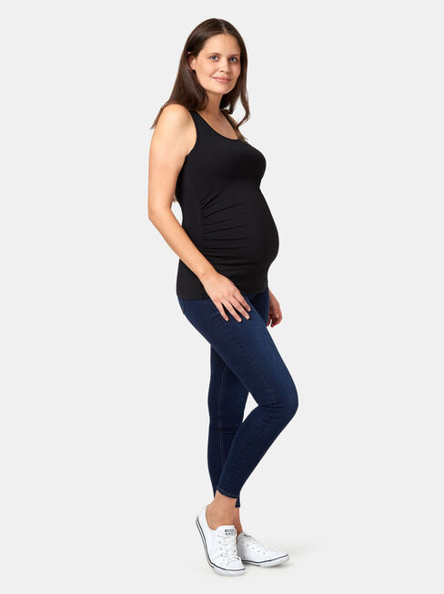 Lola Maternity Cotton Basic Tank, Black, hi-res