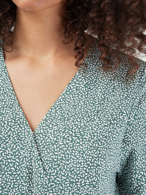 Valentino Cross Over Top, Green, hi-res