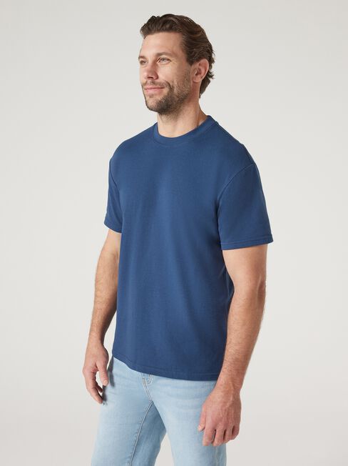 Beau Relaxed Crew Tee, Navy, hi-res