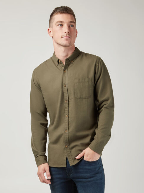 Ainsley Brushed Shirt, Green, hi-res