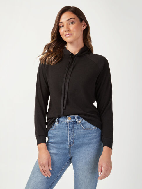 Khloe Soft Touch Hoodie, Black, hi-res
