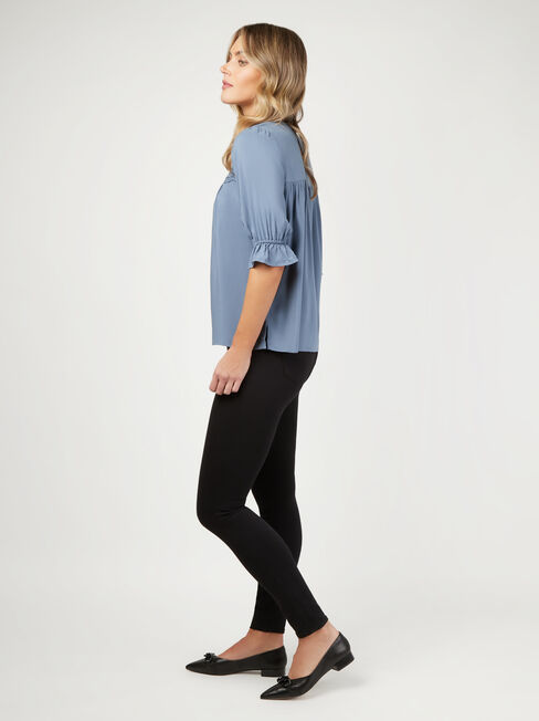 Willow Lace Detail Top, Blue, hi-res