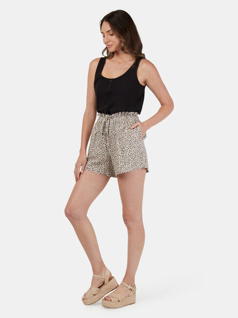 Joanna Core Linen Blend Short, Print, hi-res
