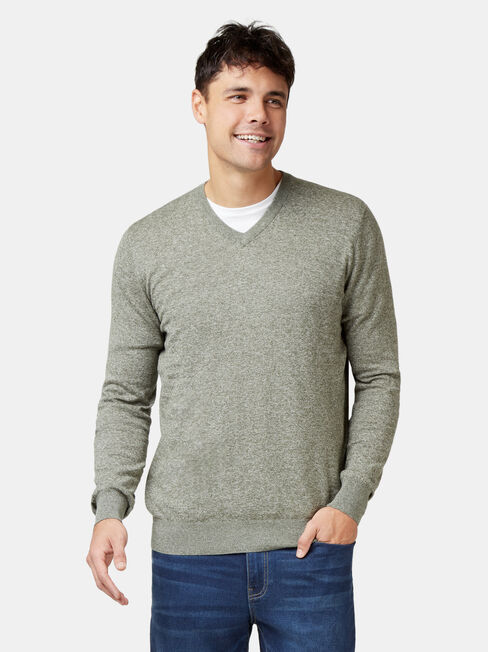 Blake V-Neck Knit, Green, hi-res