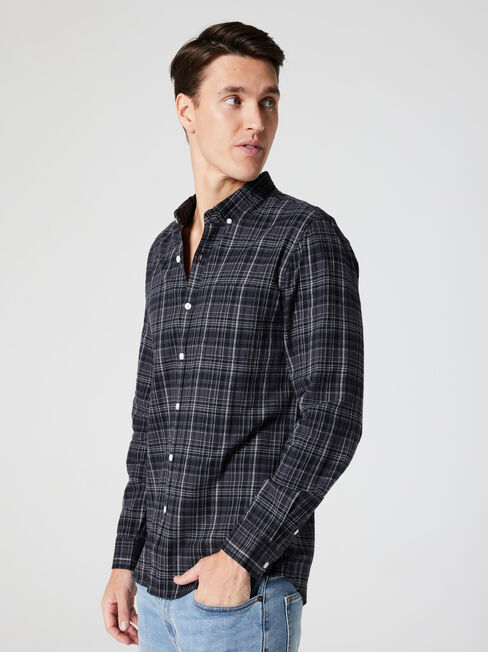 LS Aldo Brushed Check Shirt, Black Multi, hi-res