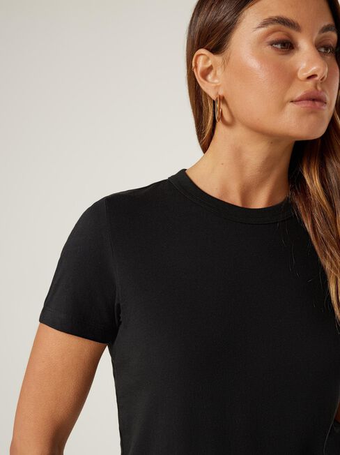 Classic Crew Neck Tee, Black, hi-res