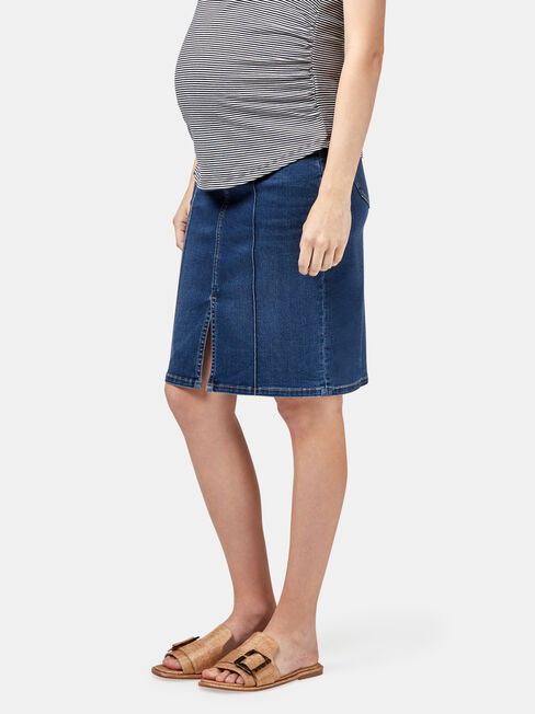 Penelope Maternity Skirt, Blue, hi-res