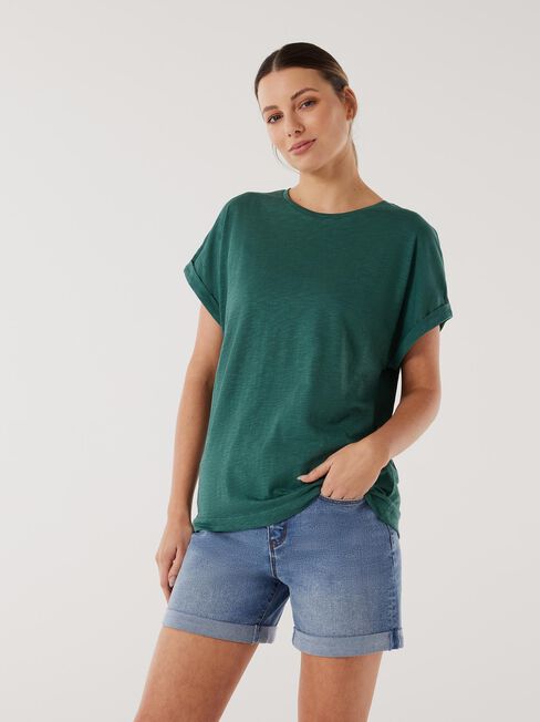 Drop Shoulder Tee, Eucalyptus, hi-res