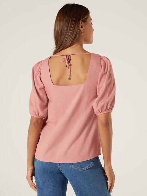 Aria Square Neck Top, Dusty Pink, hi-res