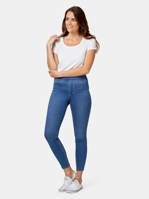 Tummy Trimmer Luxe Lounge Skinny Jeans Mid Indigo, Mid Indigo, hi-res