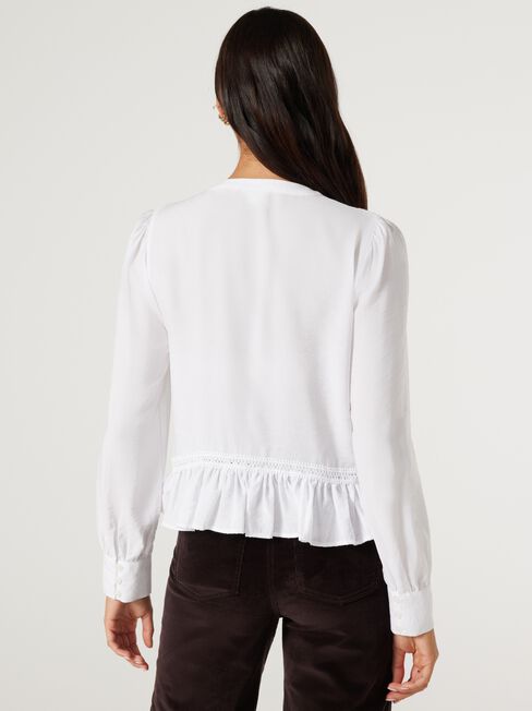 Wynona Peasant Blouse, White, hi-res