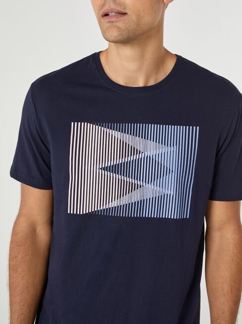 SS Jameson Print Crew Tee, Blue, hi-res