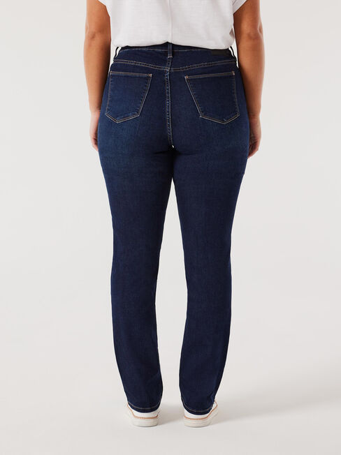 Curve Embracer Slim Straight Jeans, Dark Indigo, hi-res