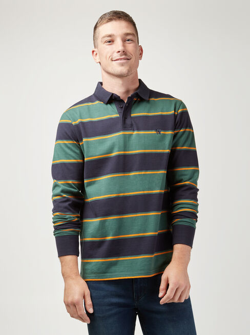 LS Percy Stripe Rugby Polo | Jeanswest