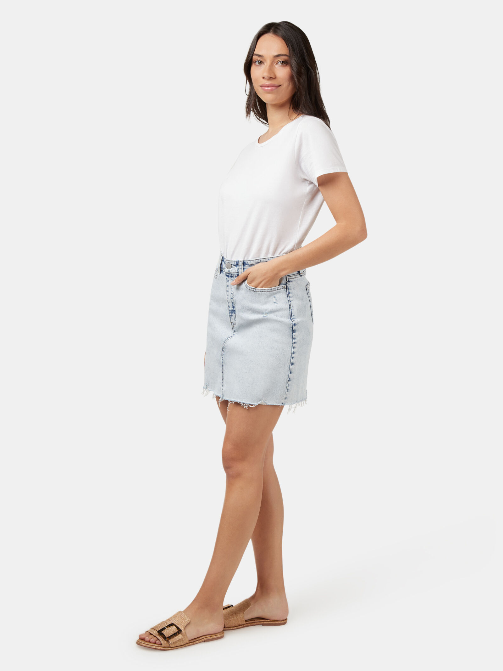 Simone Distressed Denim Skirt Jeanswest