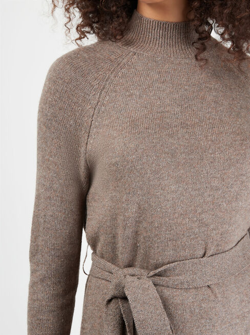 Brea Knit Dress, Brown, hi-res