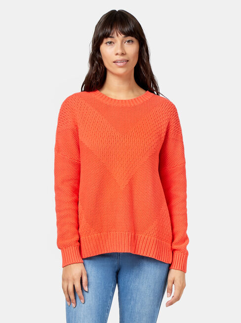 Agnes Chevron Pullover, Orange, hi-res