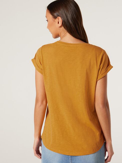 Essential Slub Pocket Tee, Spicy Mustard, hi-res