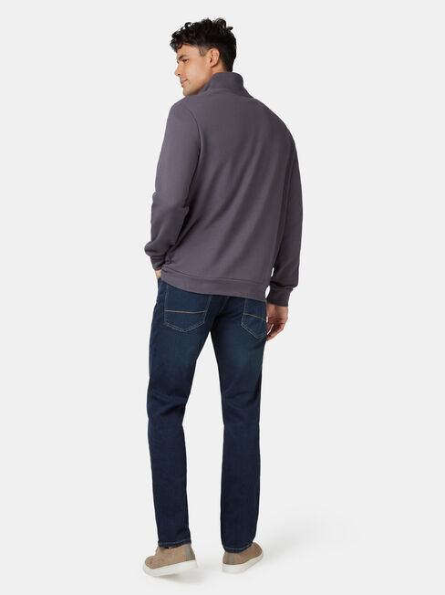 Butler Zip Neck Sweat, Grey, hi-res