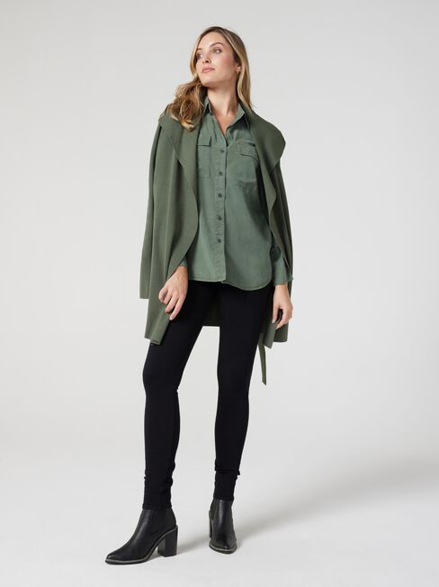 Lizzy Relaxed Tencel Shirt, Thyme, hi-res