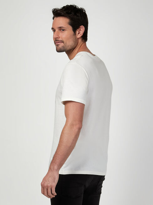 SS Evel Knievel Legend Print Crew Tee, White, hi-res