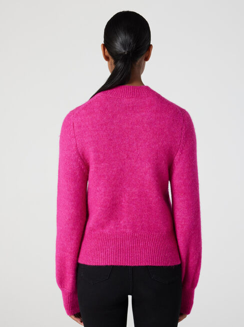 Angie Soft Blouson Slv Knit, Hot Pink, hi-res