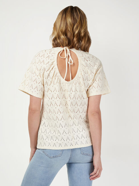 Alexa Cotton Tee, Brown, hi-res