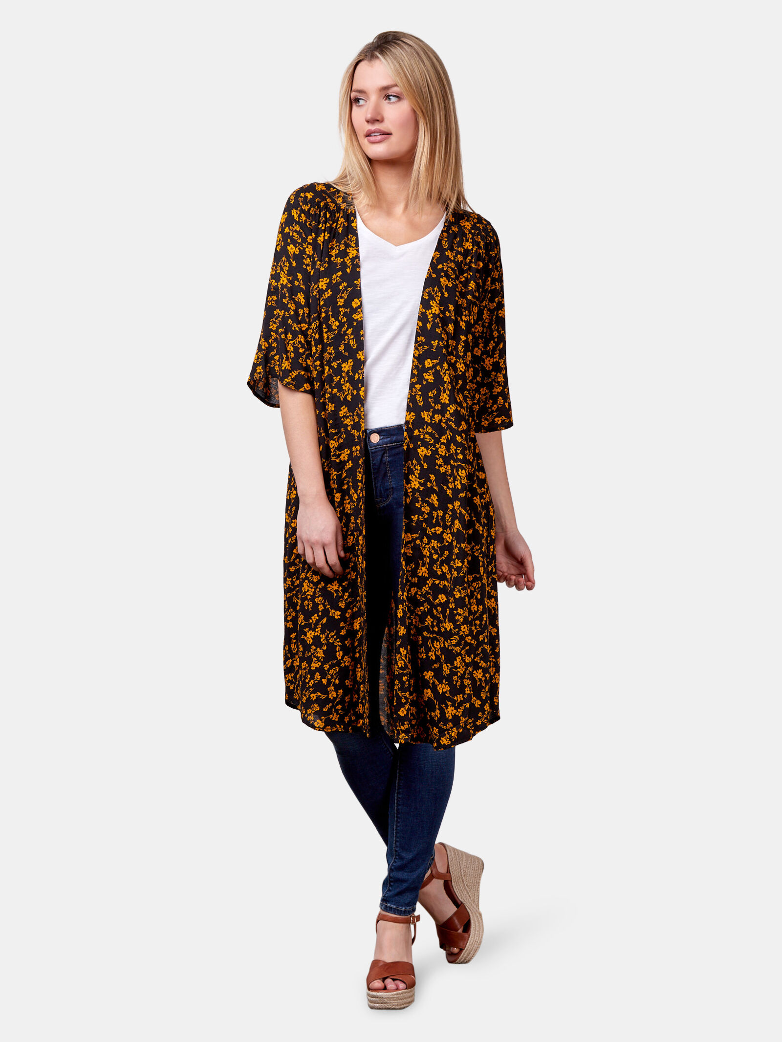 Longline discount kimono jacket