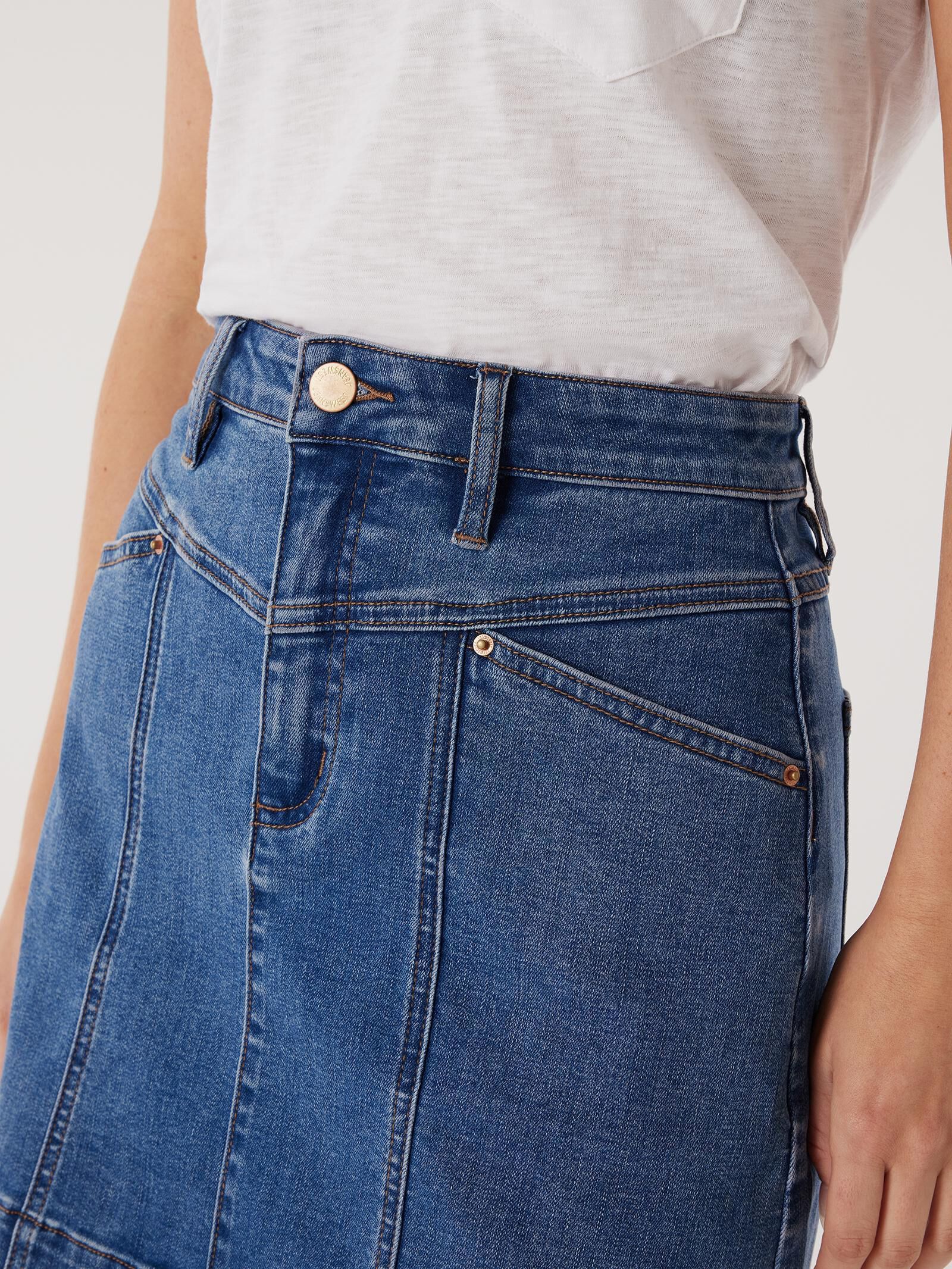 Nadia denim zipper sales skirt