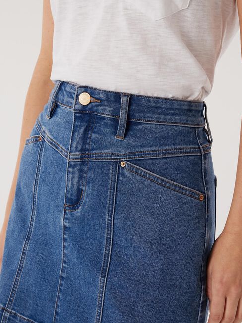 Nadia Denim Skirt, Blue, hi-res