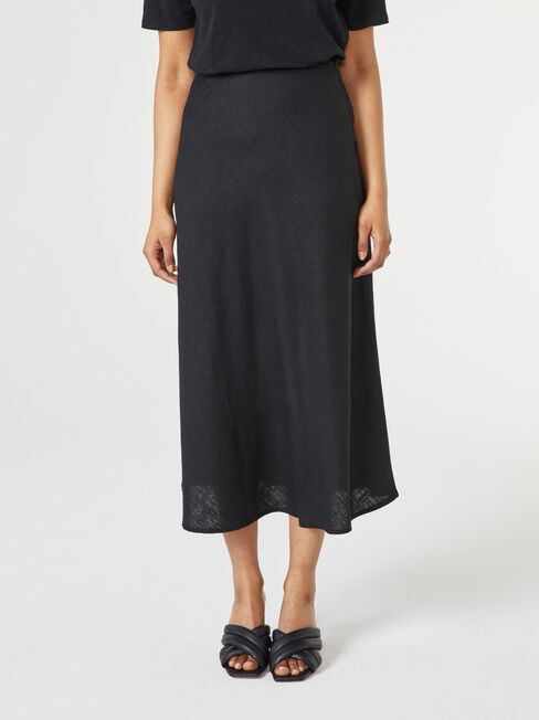 Sandie Midi Skirt, Black, hi-res