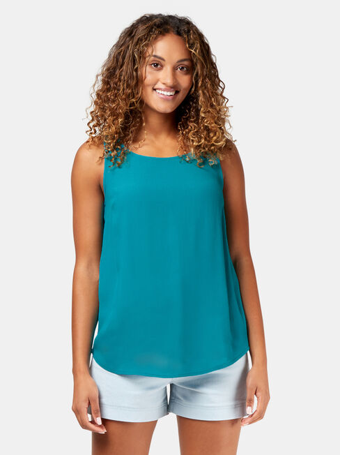 Vickie Button Back Tank, Blue, hi-res