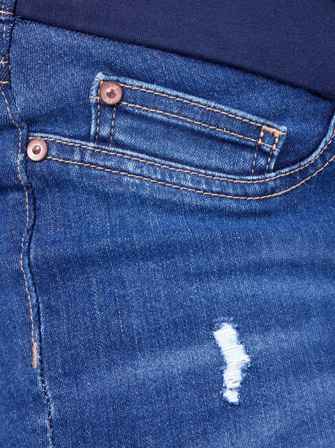Olivia Maternity Skinny 7/8 Jean, Blue, hi-res