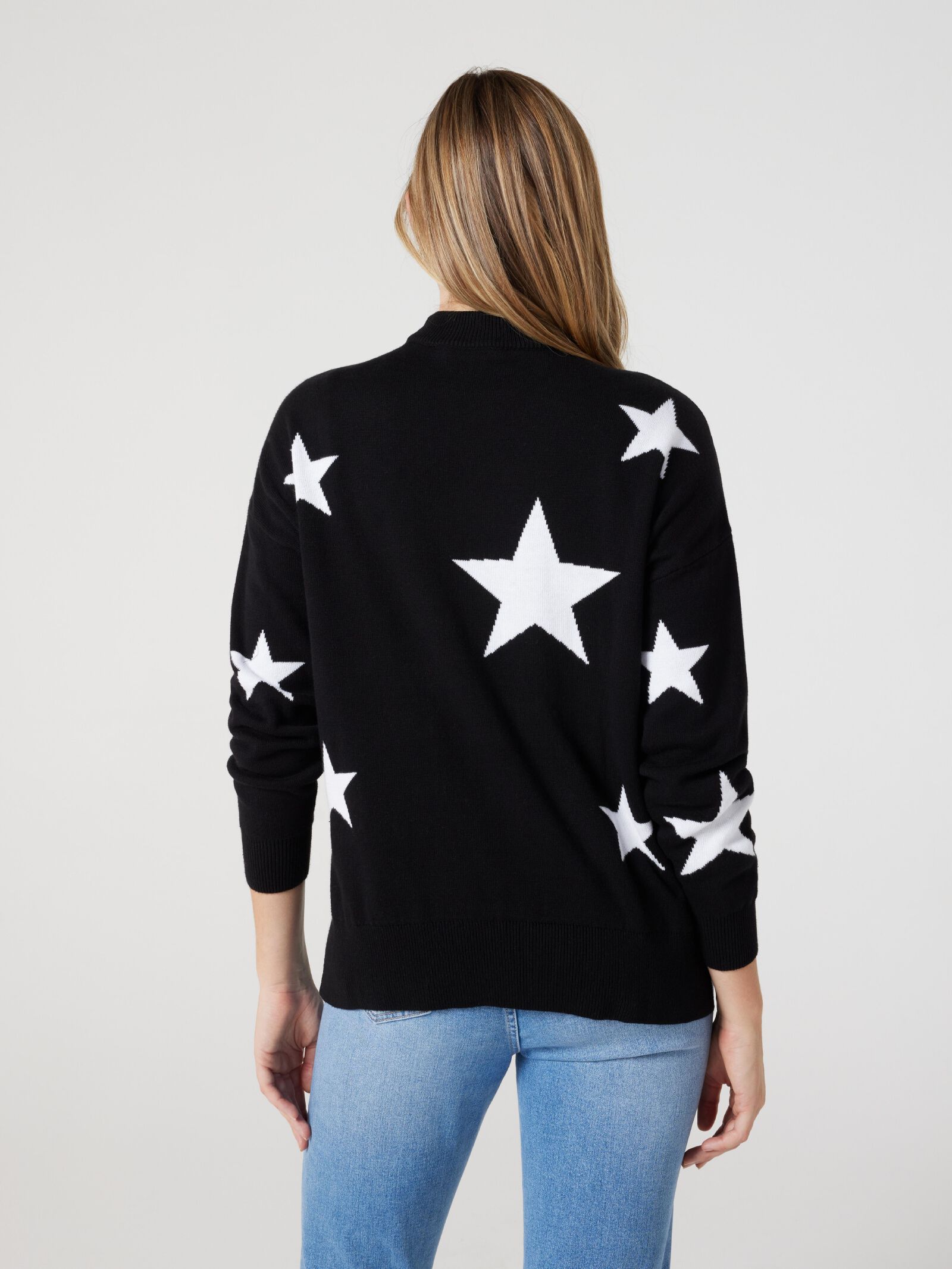 Grey and on sale white star sweater