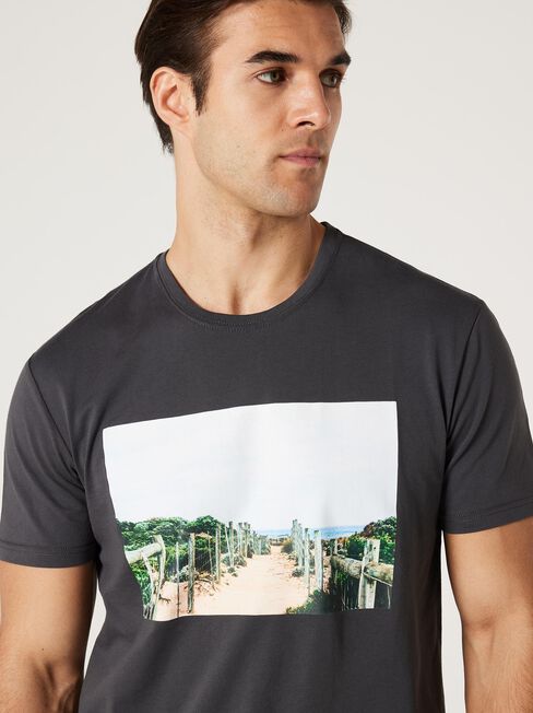 SS Emmett Print Crew Tee, Charcoal, hi-res