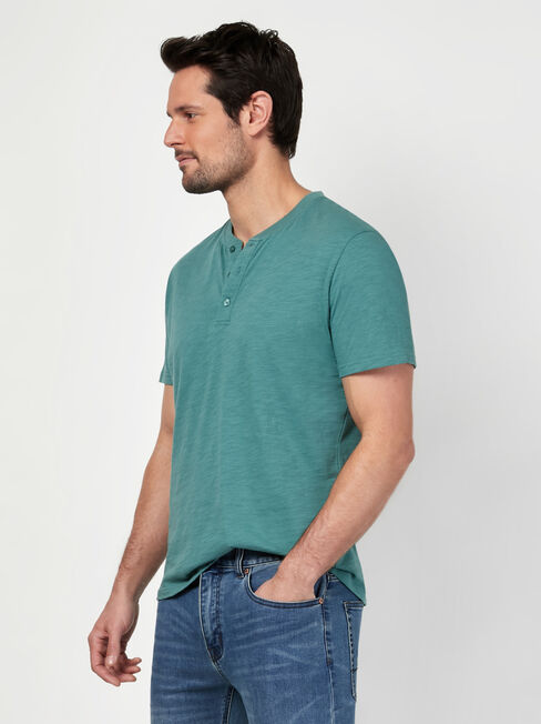 SS Finn Henley Tee, Green, hi-res