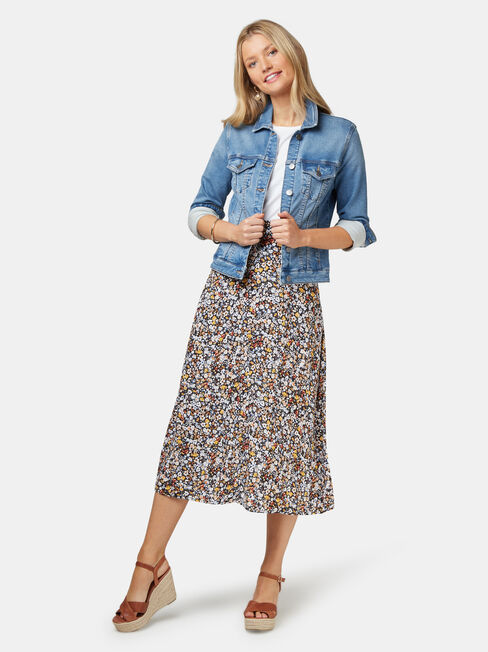 Imogen Split Midi Skirt, Multi, hi-res