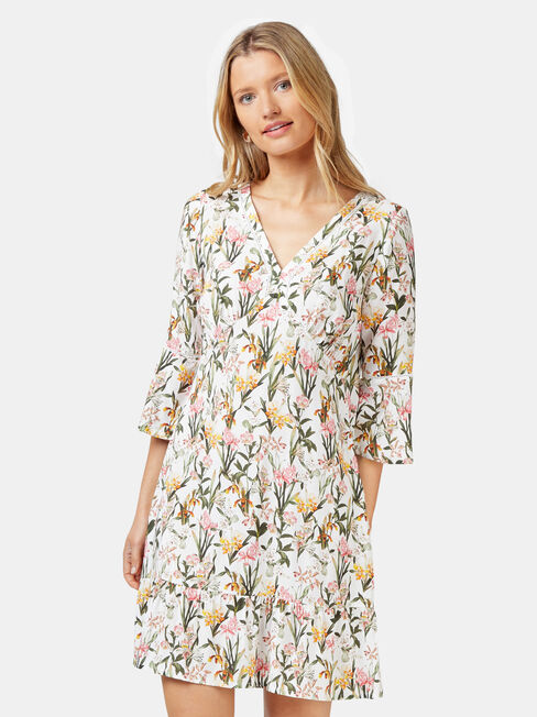Molly Ladder Dress, White, hi-res