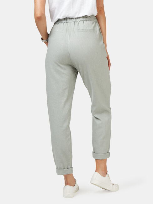 Linen Blend Pant, Green, hi-res