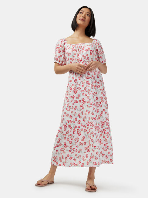 Natalia Shirred Waist Dress, Print, hi-res
